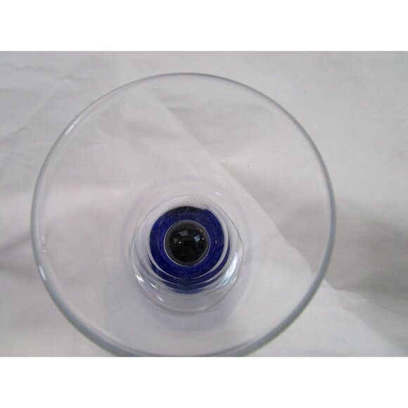 Home Essentials Teardrop Blue Cobalt Stem Cordial NWT Minor Defects A Pair - Picture 7 of 16